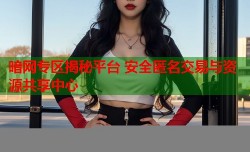 暗网专区揭秘平台 安全匿名交易与资源共享中心