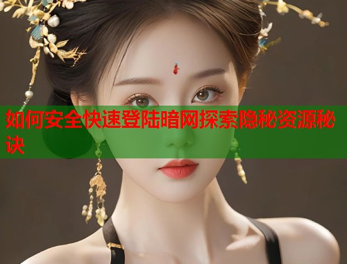 如何安全快速登陆暗网探索隐秘资源秘诀  第2张