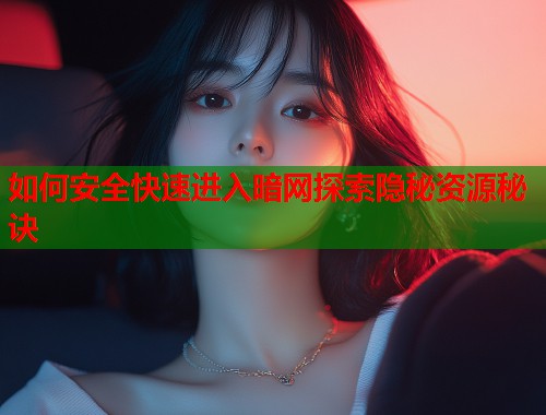 如何安全快速进入暗网探索隐秘资源秘诀  第1张