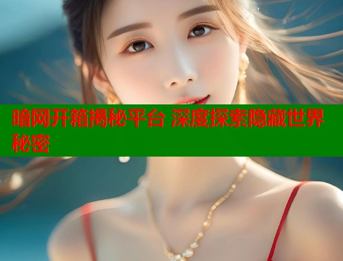 暗网开箱揭秘平台 深度探索隐藏世界秘密  第1张