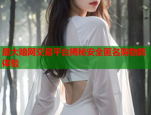 最大暗网交易平台揭秘安全匿名购物新体验  第1张