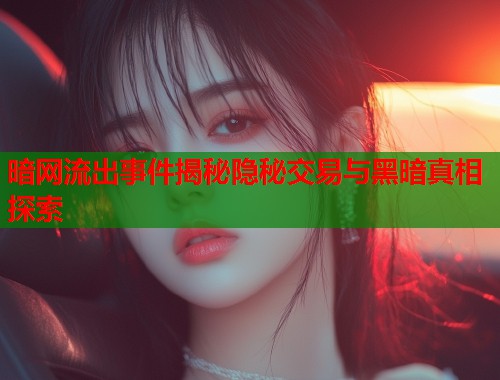 暗网流出事件揭秘隐秘交易与黑暗真相探索  第2张